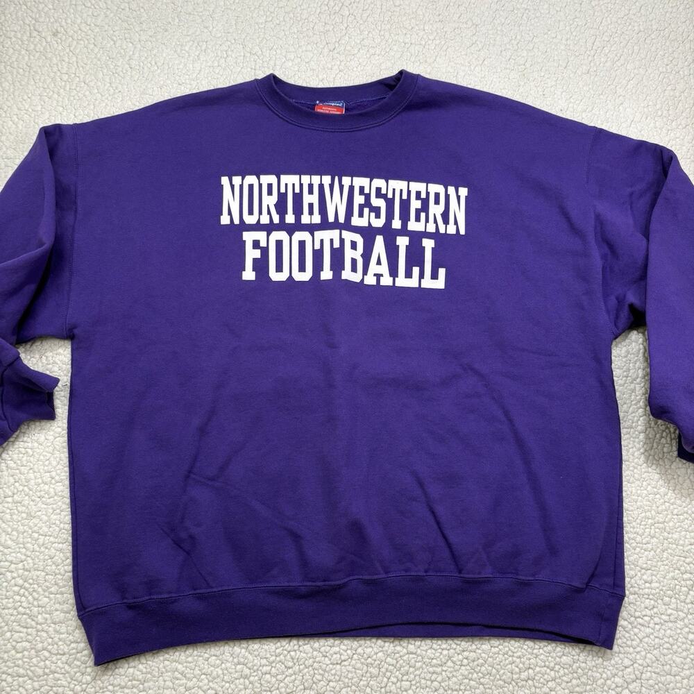 Vintage Champion Northwestern Football Wildcats Sweatshirt Mens XXL Crewneck